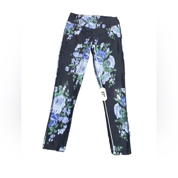 Albion Size Small Fit Intention Compression Leggings in Purple Gray Floral - Picture 7 of 8